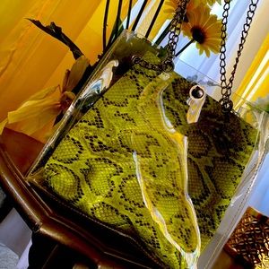SnakeSkin/Clear Chain Bag